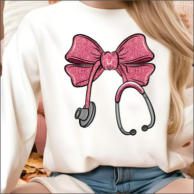 Pink Sparkly Stethascope DTF Transfer
