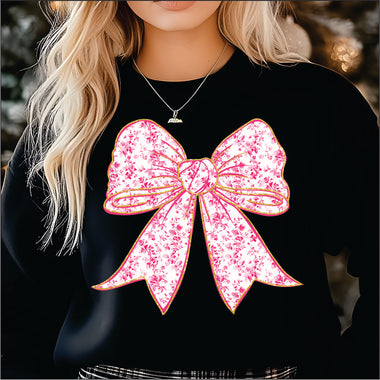 Pink Floral Bow DTF Transfer