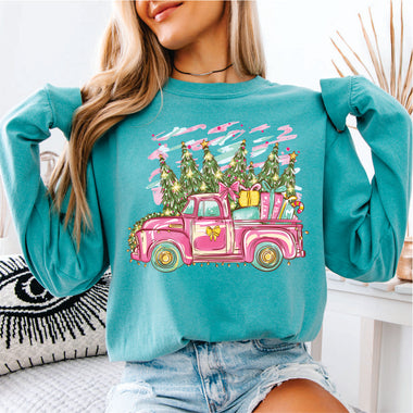 Pink Christmas Truck