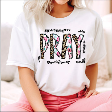 Pray Leopard and floral DTF Transfer