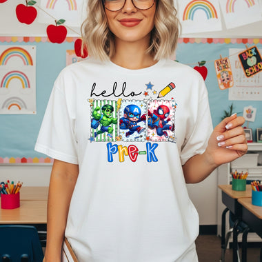 Hello Pre-K - 5th Grade Marvel DTF Transfer