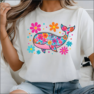 Preppy Whale DTF Transfer