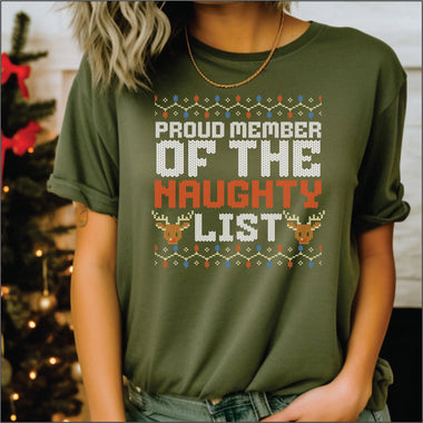 Proud Member of the Naughty List DTF Transfer