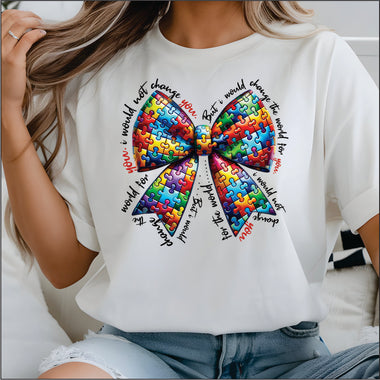 Autism Puzzle Bow DTF Transfer