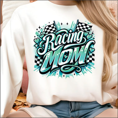 Racing Mom Aqua DTF Transfer