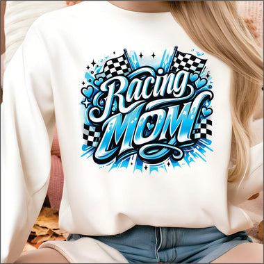 Racing Mom Light Blue DTF Transfer