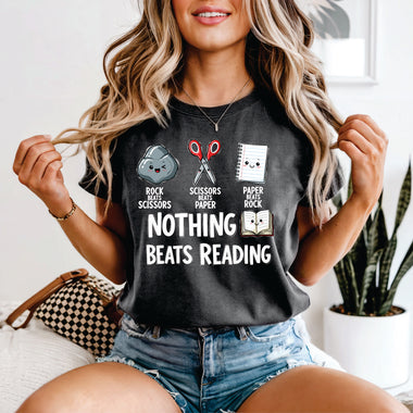 Rock Paper Scissors Nothing Beats Reading white