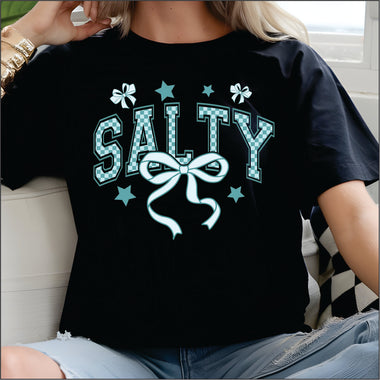 Salty Blue Check DTF Transfer