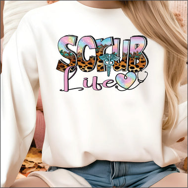 Scrub Life Heart DTF Transfer