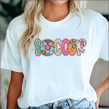 Soccer Bright Pattern DTF Transfer