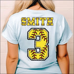 Softball 8" Numbers DTF Transfer