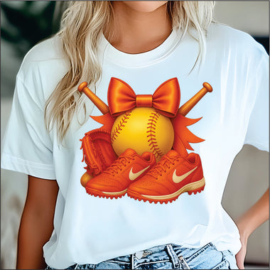 Softball Orange Shoes DTF Transfer