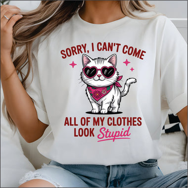 Sorry I cant Come my Clothes are Stupid DTF Transfer