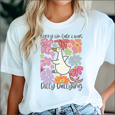 Sorry I'm Late Floral DTF Transfer