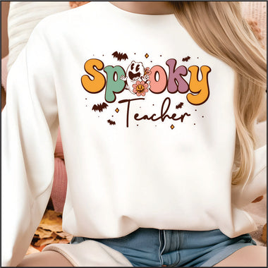 Spooky Teacher Retro Colors DTF Transfer