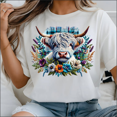 Spring Highland Cow DTF Transfer