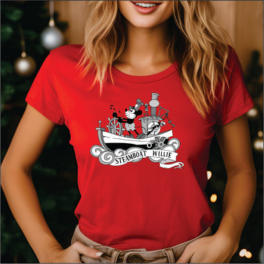 Steam Boat Willie Boat DTF Transfer