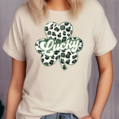 Lucky Leopard 4 Leaf Clover DTF Transfer
