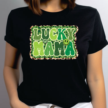 Lucky Mama Green and Leopard DTF Transfer