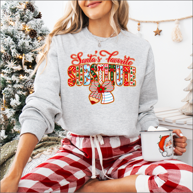 Santa's Favorite Substitute Christmas DTF Transfer