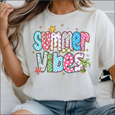 Summer Vibes Pattern DTF Transfer