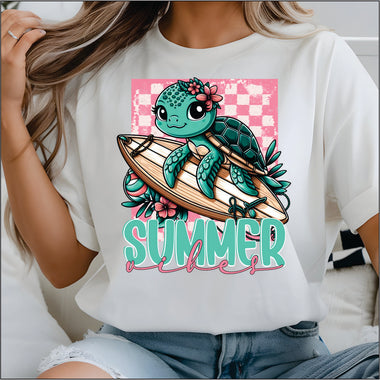 Summer Vibes Turtle DTF Transfer