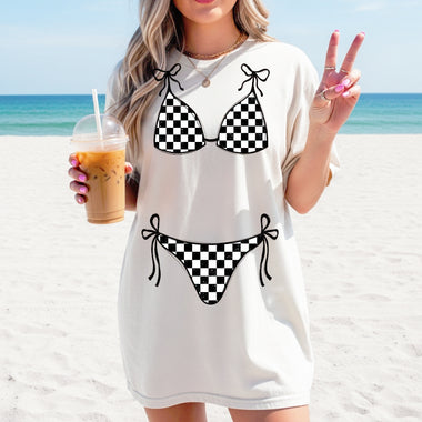 Bikini Black and white check 2 piece