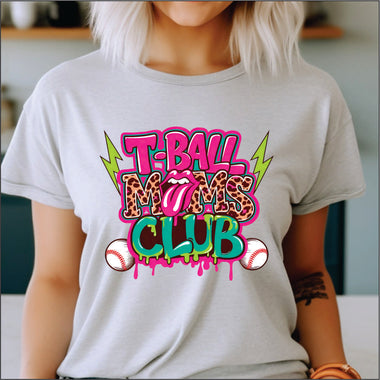 TBall Moms Club w/ Lips DTF Transfer