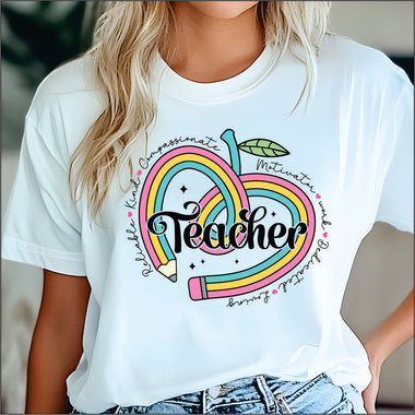 Teacher Pencil Apple DTF Transfer