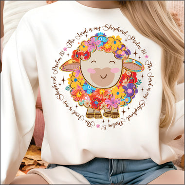 The Lord is my Shepherd Floral DTF Transfer