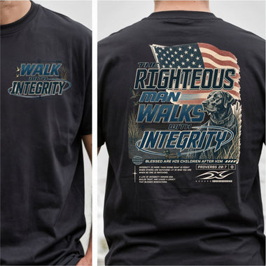 The righteous Man Walks with Integrity cream print 2 part