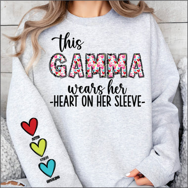 Custom This Gamma Wears her Heart on her Sleeve DTF Transfer