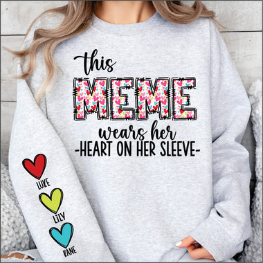 Custom This Meme Wears her Heart on her Sleeve DTF Transfer