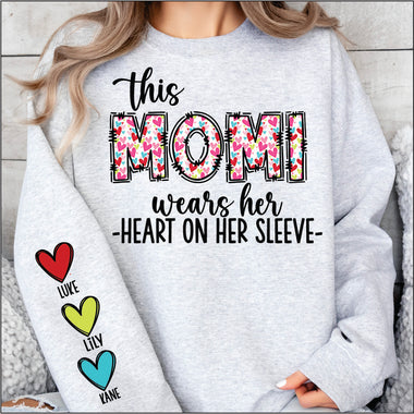 Custom This Moni Wears her Heart on her Sleeve DTF Transfer