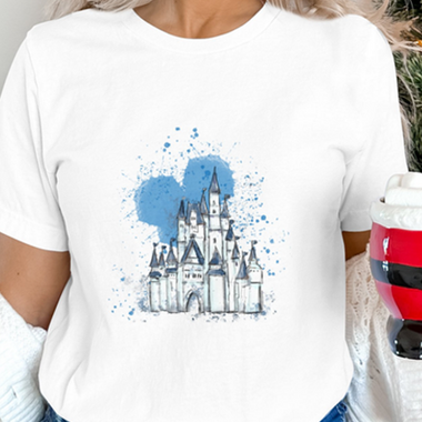 Watercolor Winter Castle DTF Transfer
