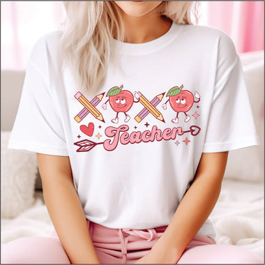 XOXO Teacher Apples Valentine DTF Transfer