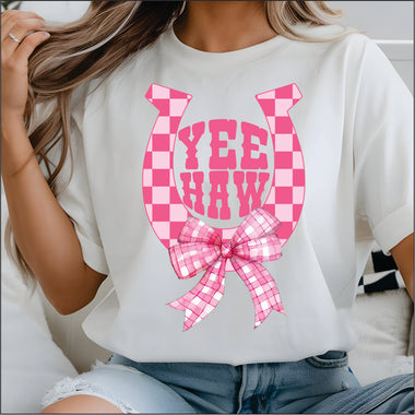 Yee Haw Pink Horse Shoe