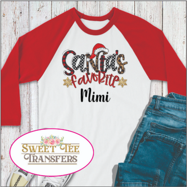 Personalized Santa's Favorite DTF Heat Transfer
