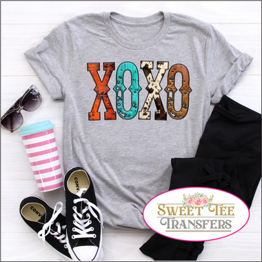 XOXO Western Cowhide DTF Transfer