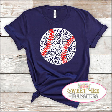 Baseball Mandala Digital Heat Transfer