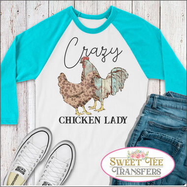 Crazy Chicken Lady Full Color Digital Heat Transfer