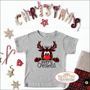 Merry Christmas Reindeer Youth DTF Heat Transfer