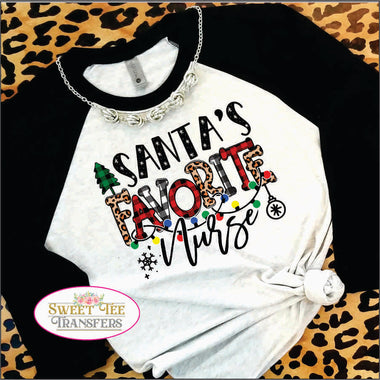 Santa's Favorite Nurse DTF Transfer
