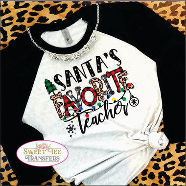 Santa's Favorite Teacher DTF Transfer