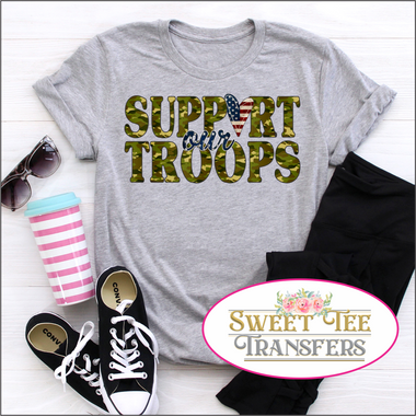 Support our Troops Full Color Digital Heat Transfer