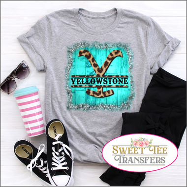 Yellowstone Teal Wood Backgound DTF Transfer