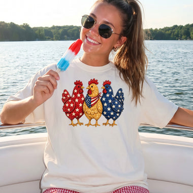 Patriotic Cluck DTF Transfer