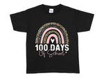 100 Days of School Pink and Leopard Rainbow Heat Press Transfer