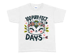 100 Days of School Purr-fect Cat DTF Heat Press Transfer