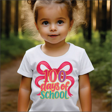 100 Days of School Pink Bow
